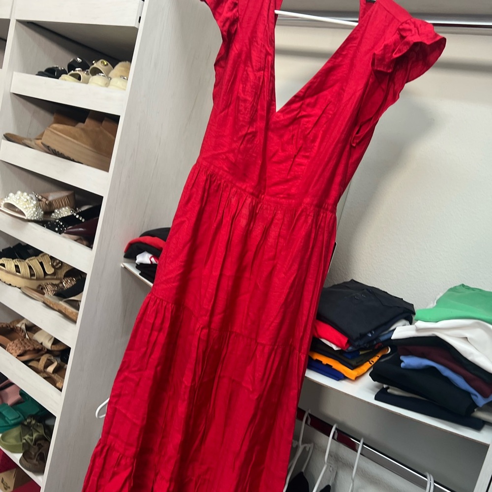 Express Vibrant Red Backless Dress